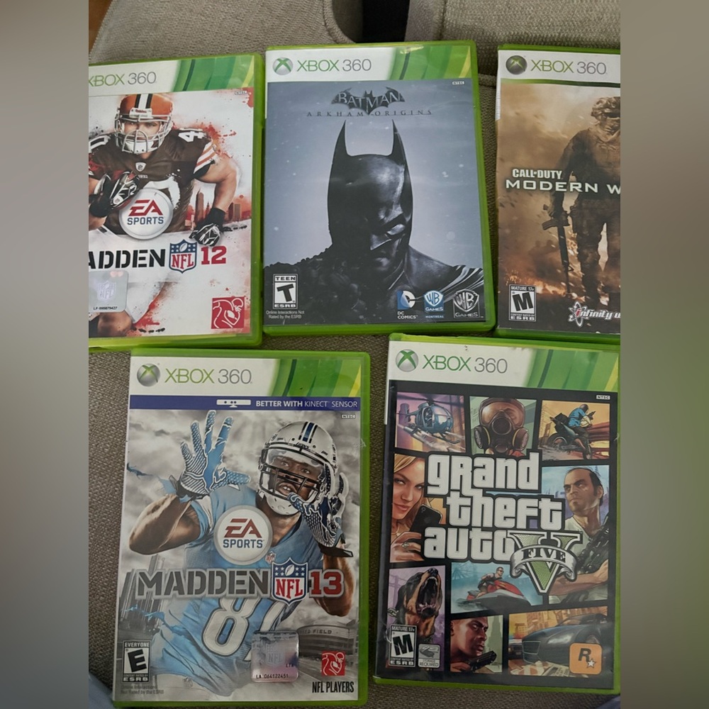 Xbox 360 Video Game Bundle - EA Sports, Warner Bros, Rockstar Games UNTESTED